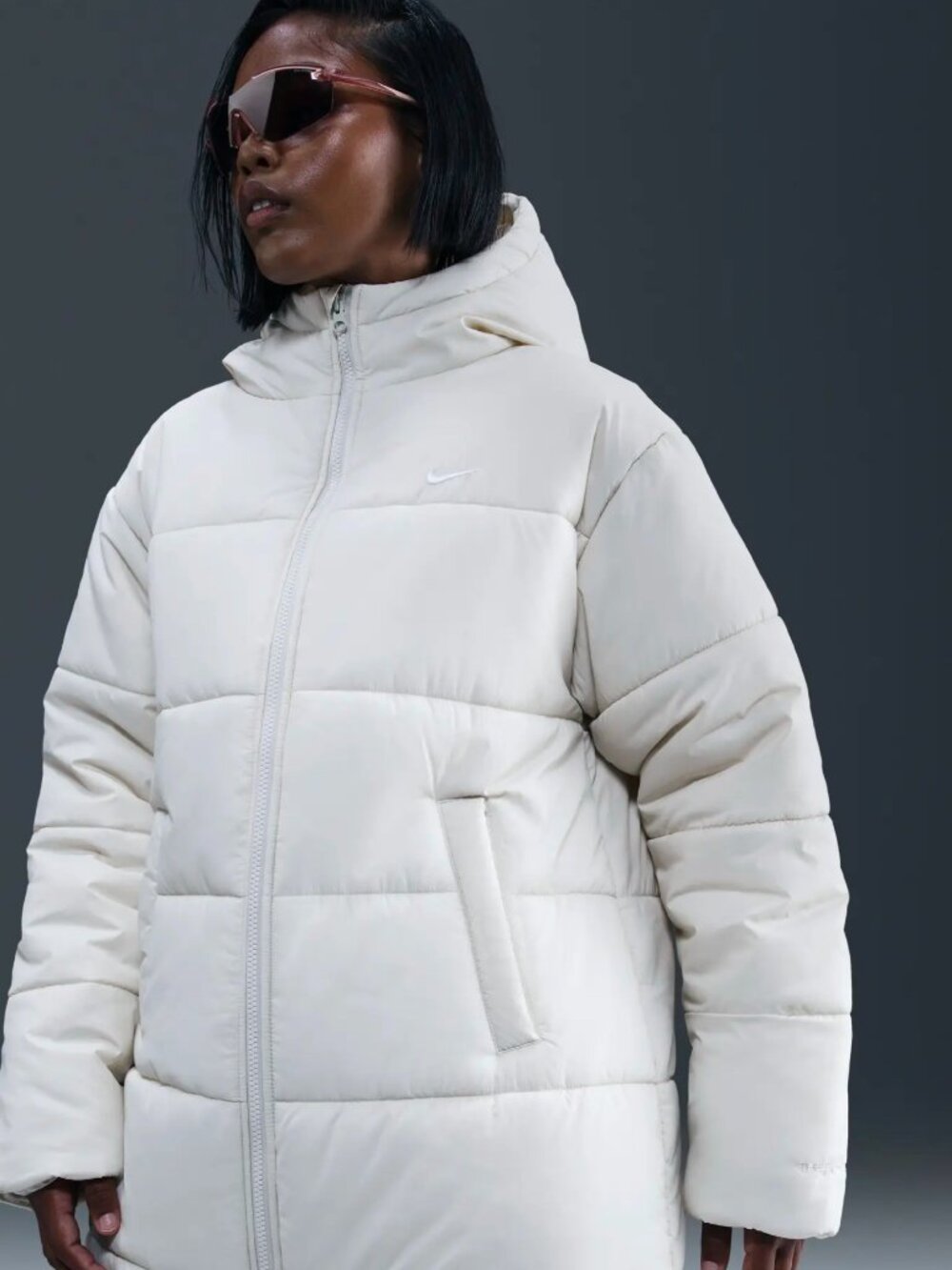 Nike Sportswear Women's Therma-FIT Hooded Puffer Parka Jacket XS Light Bone $170